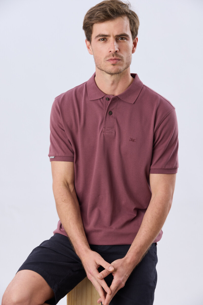 REMERA POLO LISA PIQUÉ - Bordo 