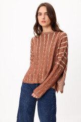 Sweater Oceano Crop Marron/Amarillo