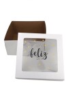 Caja flexi 20x20x9,5. c/visor impreso BLANCO -ESTRELLAS
