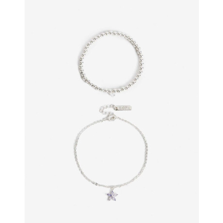 Set De Pulseras Flexibles Cubic Plateado
