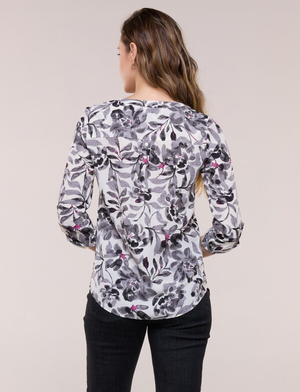 Blusa Gasa Print MULTI/GRIS
