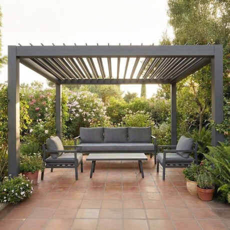PÉRGOLA ALUMINIO GRIS TENERIFE 300*300