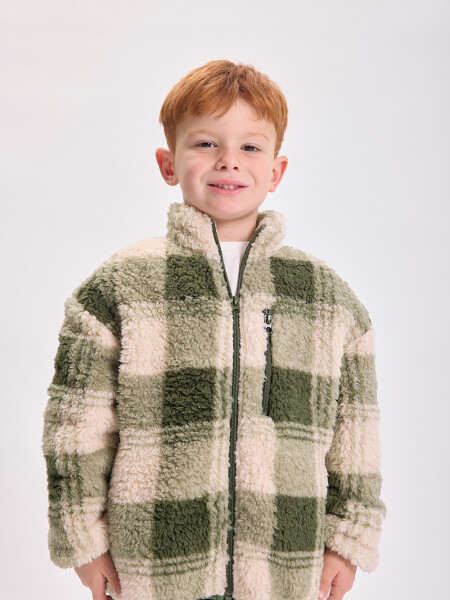 Campera sherpa bolsillo Crudo
