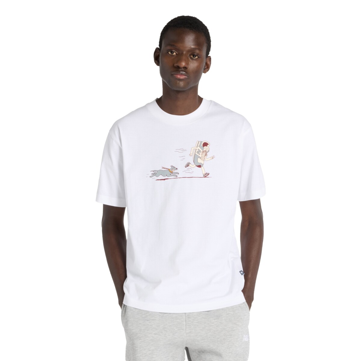 Newbie Chase T-Shirt NEW BALANCE Hombre MT53937WT - Blanco 