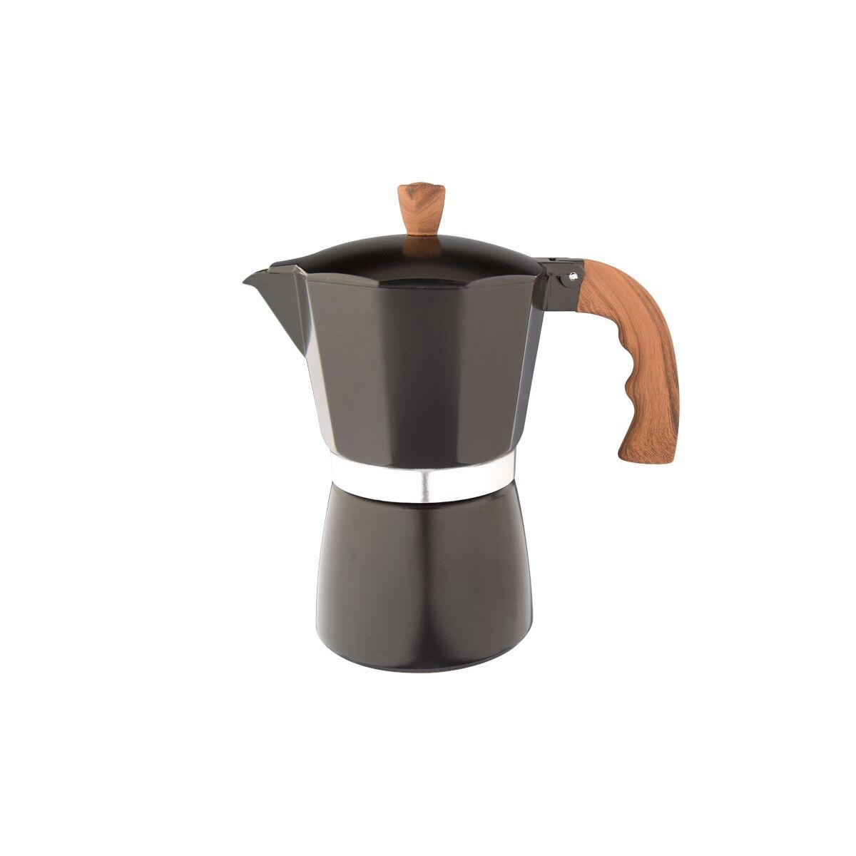 Cafetera italiana de aluminio Negra 9 tazas 