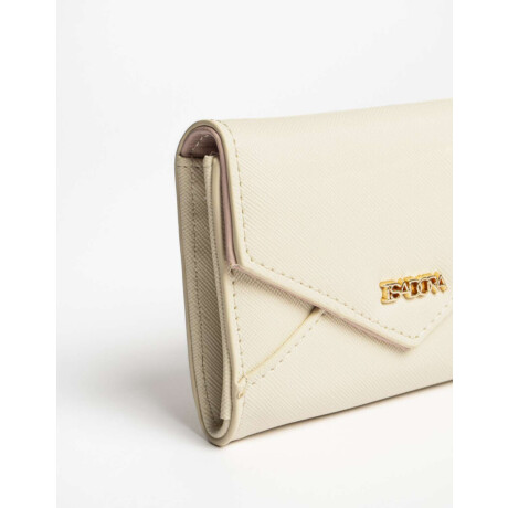 Billetera Con Solapa Blanco Crudo