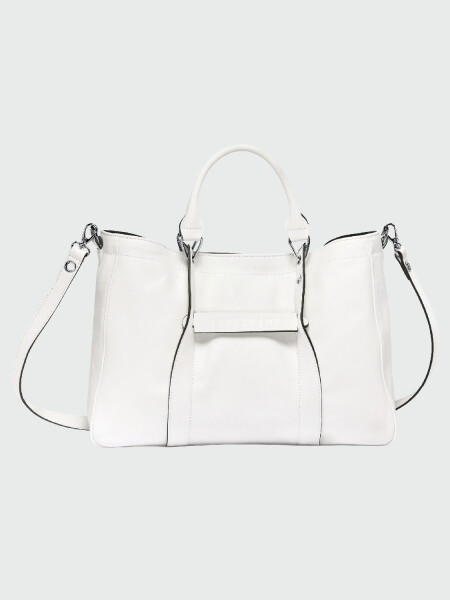 Longchamp -Cartera de cuero con diseño versatil, Le pliage 3D Negro con Logo