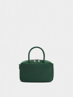 Bolso Bowling De Textura Suave verde