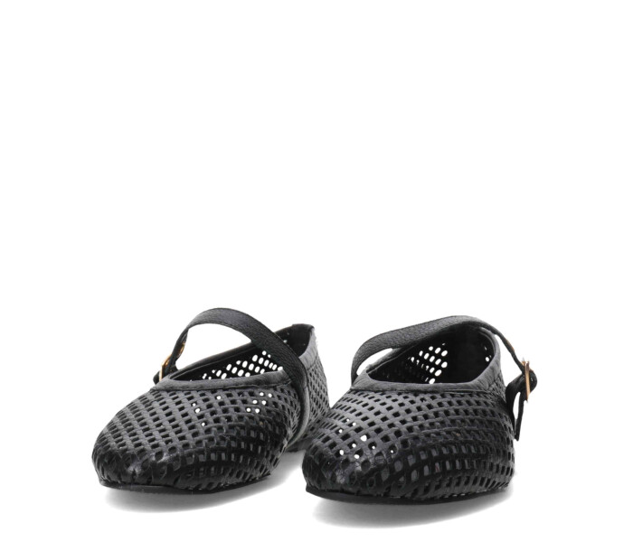 Zapato balerina calado Preto