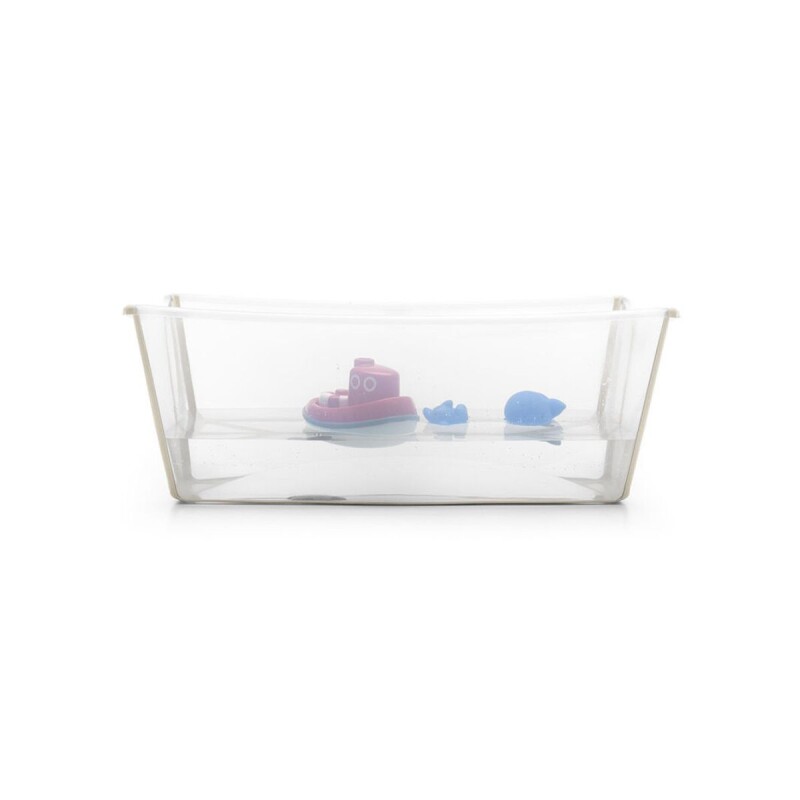 PACKBRN Set Baño Stokke Flexibath Plegable Con Reposera Transparente Y Beige
