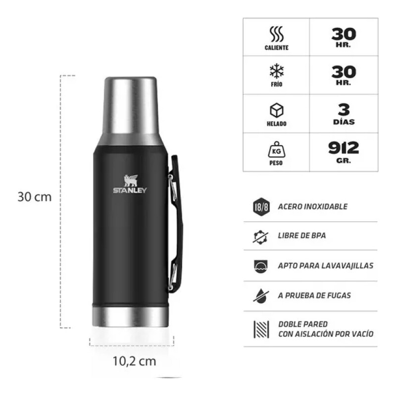 Termo Mate System 1.2l Negro Stanley Original Termo Mate System 1.2l Negro Stanley Original
