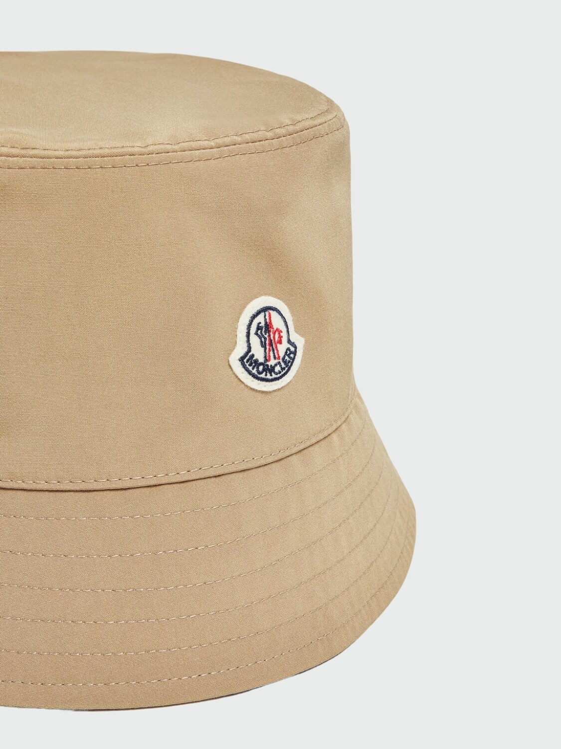 Moncler - Gorro de Pescador de Algodón Beige Claro