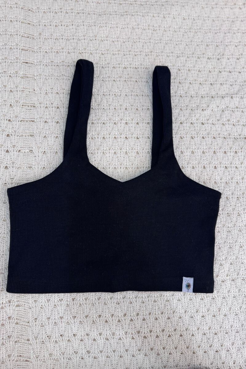 Top tiras Negro