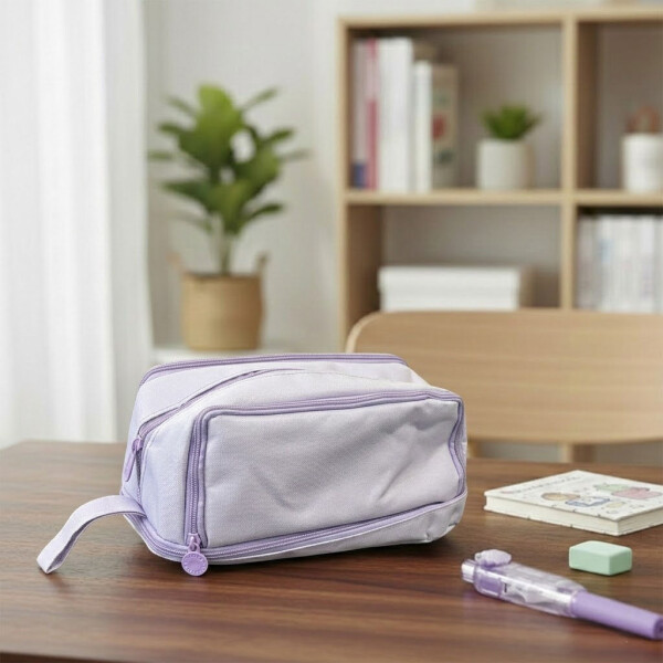 Cartuchera Escolar Liceo Escuela Organizador 4 Cierres XL Violeta