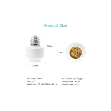 Portalámpara Wifi 200W Tuya Smart 001