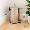 PAPELERA TACHO ACERO INOXIDABLE TRAMONTINA 3LTS PLATEADO