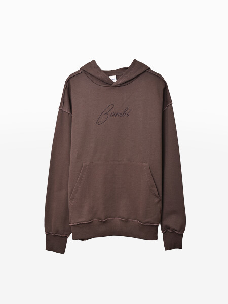 CANGURO HOODIE BAMBI DRAWING MARRON OSCURO