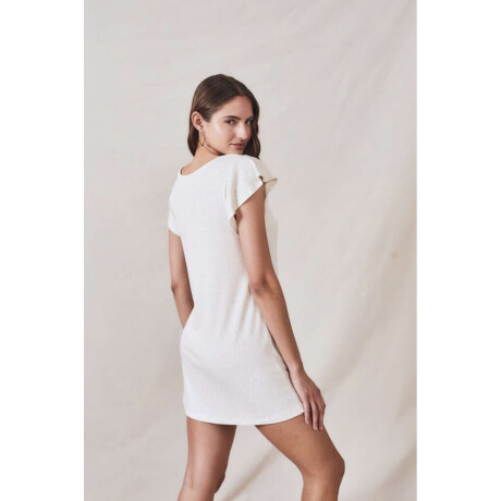 Vestido Algodon Lino Beige Melange