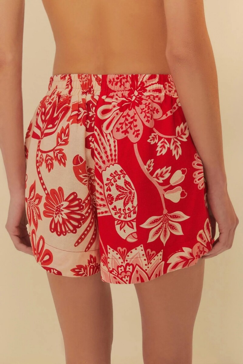 SHORT FLORAL Rojo
