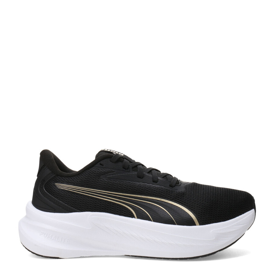Championes de Mujer Puma Max Stride Lite Negro - Dorado