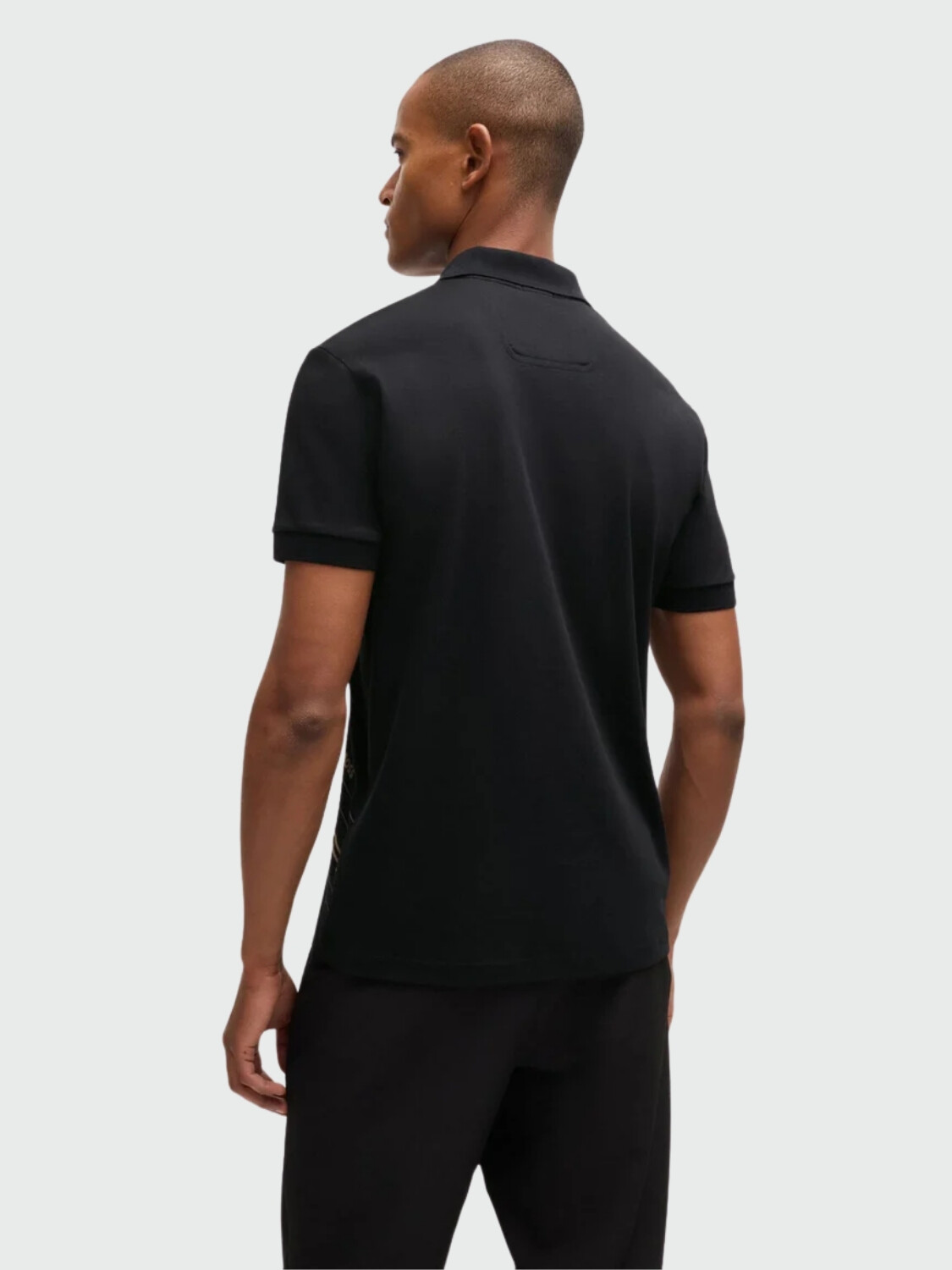BOSS Polo de Algodón Interlock con Arte de Línea Fina 0