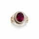 Anillo sello caballero con piedra oval Rubi Anillo sello caballero con piedra oval Rubi