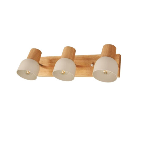 Spot Madera/Blanco 3 Luces E27 Spot Madera/Blanco 3 Luces E27