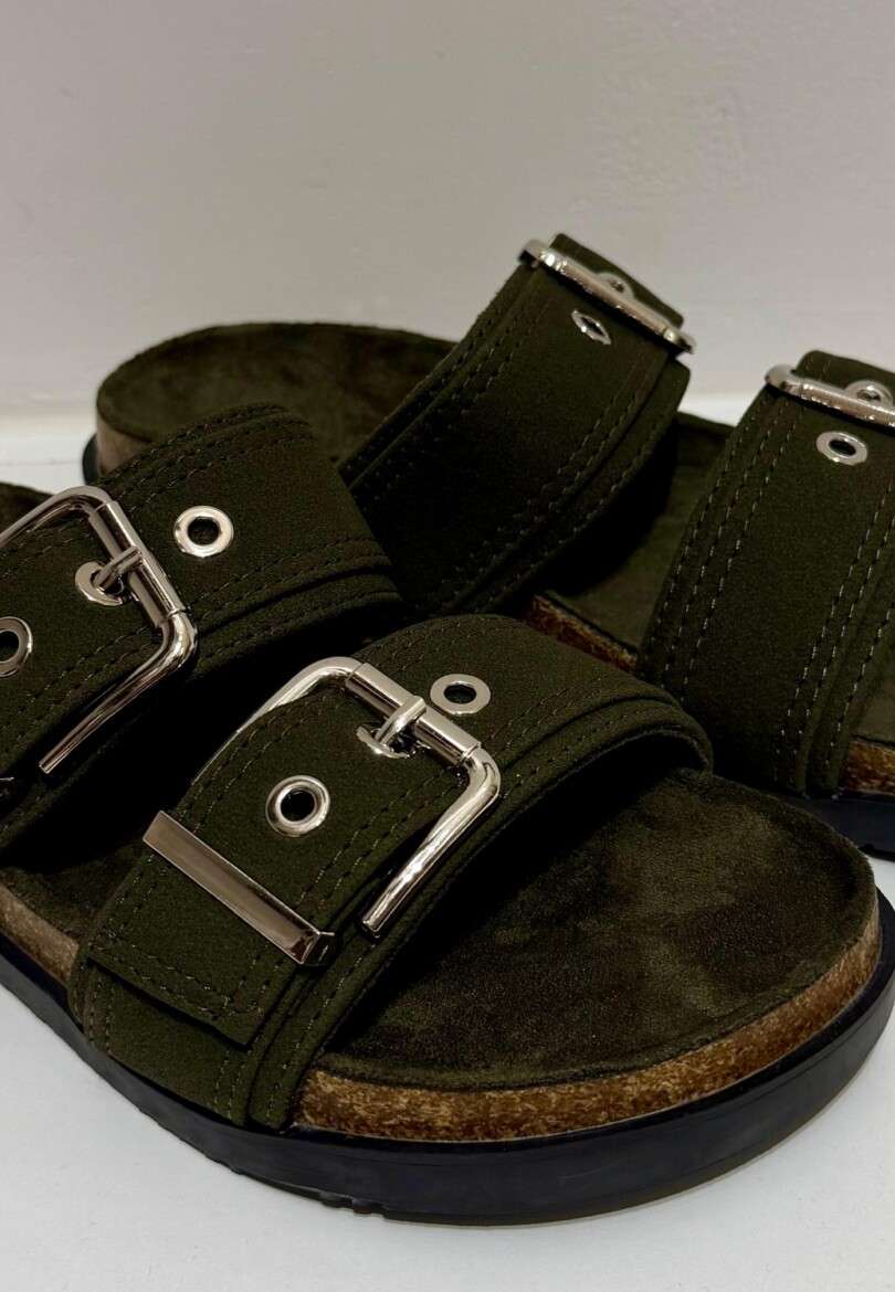 sandalia banda hebilla Verde