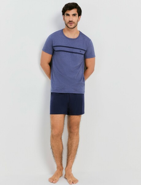 PIJAMA MASCULINO CON SHORT AZUL