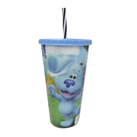 Vaso Plástico con Pajita Las Pistas de Blue 700ml U