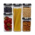 Juego de 5 Recipientes Herméticos Apilables Tarros Frascos Contenedores Apto Alimentos Imback Color Negro Juego de 5 Recipientes Herméticos Apilables Tarros Frascos Contenedores Apto Alimentos Imback Color Negro
