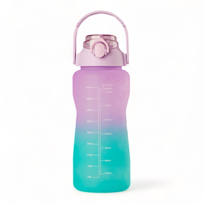 Pack De 3 Botellas De Agua Motivacional Gym Lila