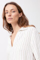 Blusa de lino rayada blanco