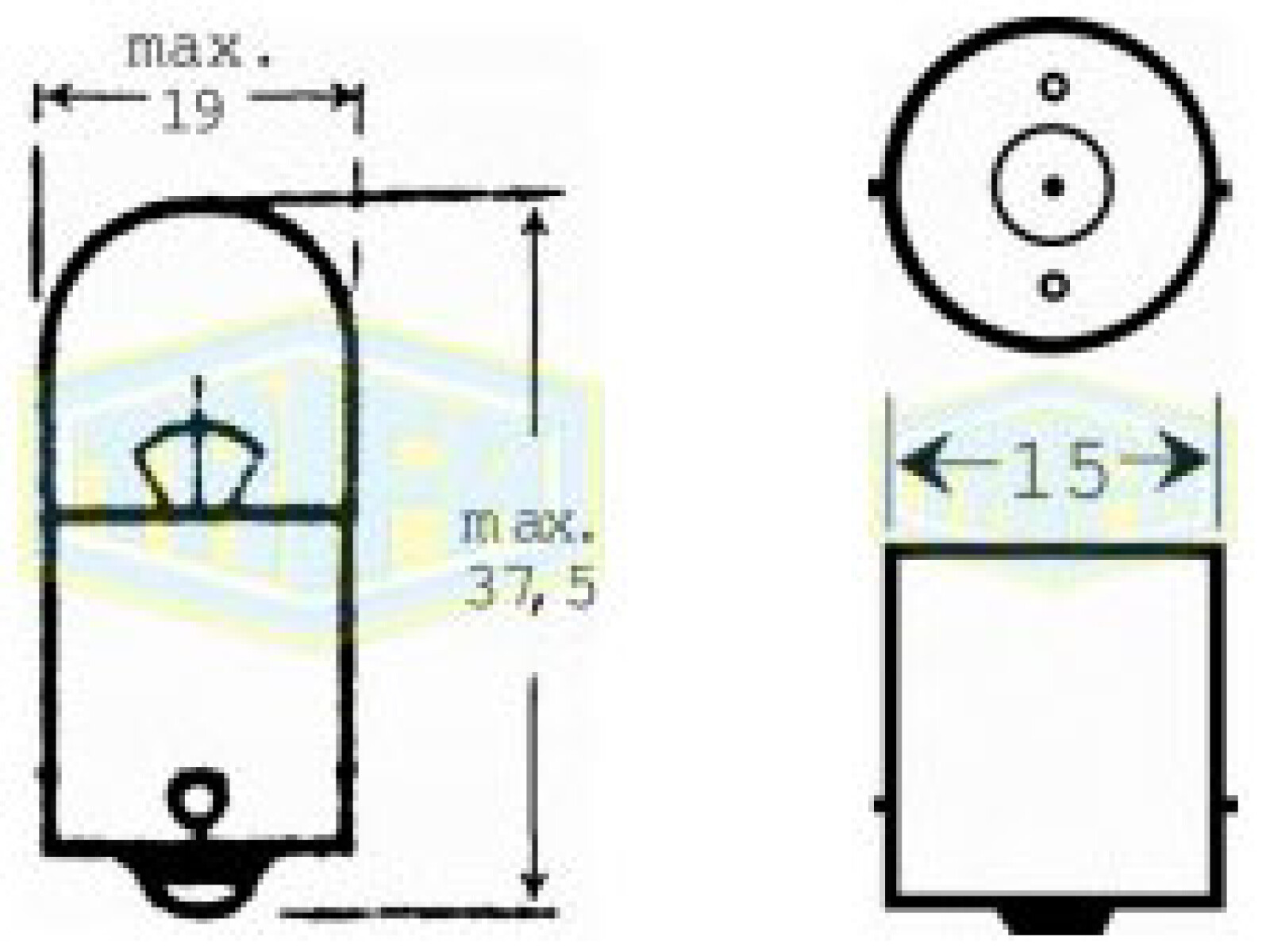 LAMPARA - BAYONETA 12V 10W - BA15S TRIFA 