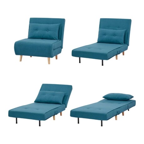 Sillon cama Trifold 1 cuerpo Azul petróleo