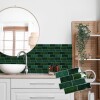 Azulejos adhesivos para cocina baño diseño ladrillo 10uds Verde