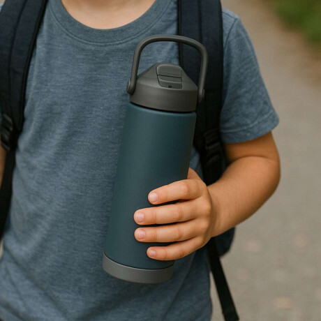 Botellas térmicas de acero inoxidable con asa y colores pastel 1000ML Azul Oscuro