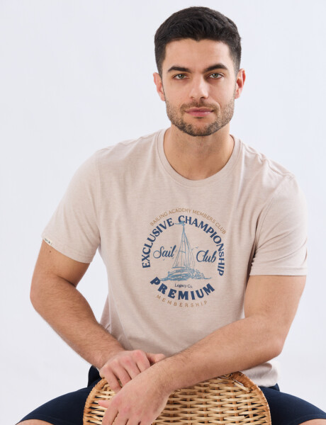 REMERA ESTAMPADA DE ALGODÓN Beige