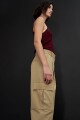 Pantalón cargo pinzado khaki