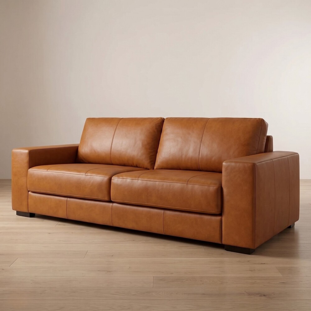 Sillón 3 cuerpos Como - 100% Cuero Camel