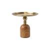 BANDEJA METAL DOR C/BASE MARRON 25X22CM Unica