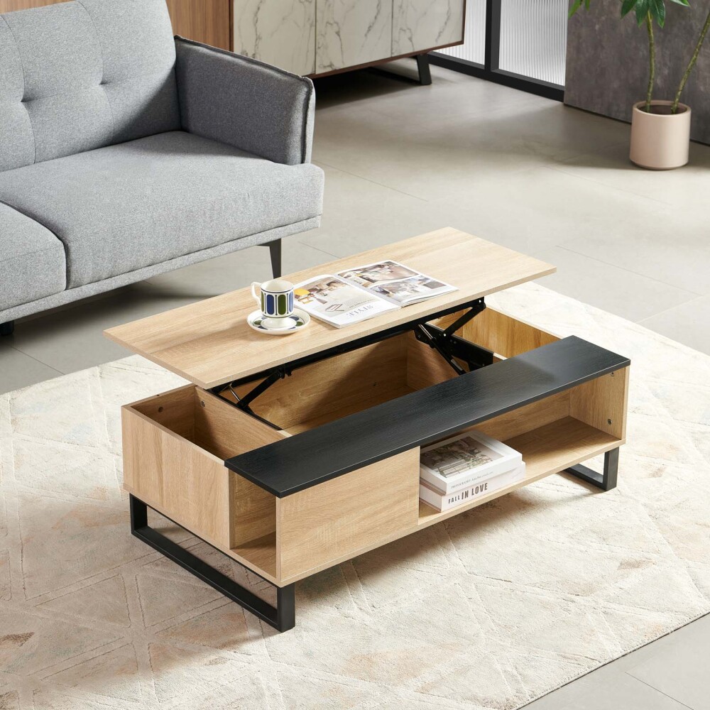 MESA RATONA REBATIBLE MDF-Y-METAL NEGRO ENZO NEG/NAT