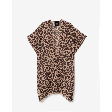 Kimono Animal Print Combinacion Bicolor