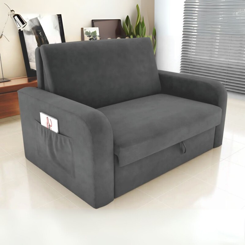 Sofá cama Daiane 2 cuerpos Tela Gris Sofá cama Daiane 2 cuerpos Tela Gris