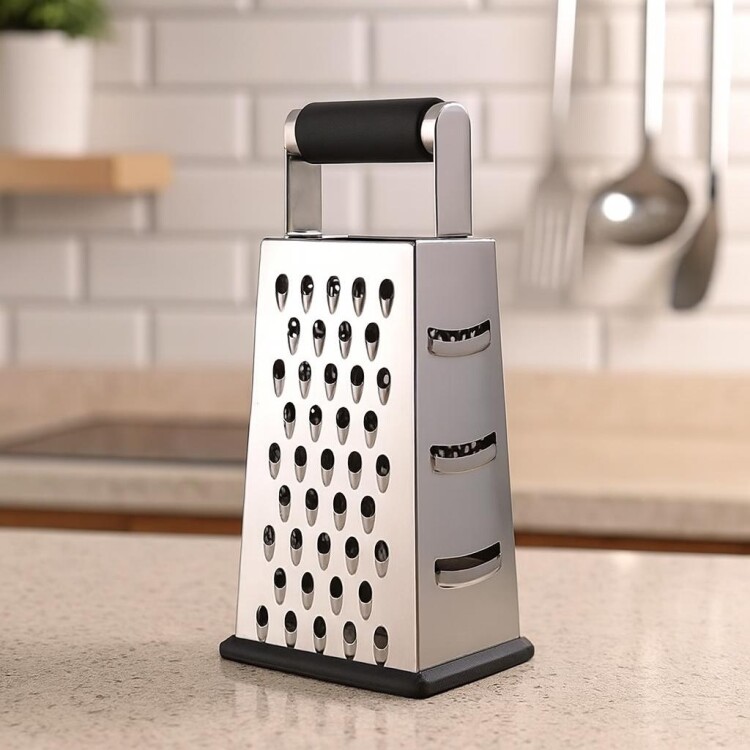 RALLADOR 4 CARAS ACERO INOXIDABLE PLATEADO
