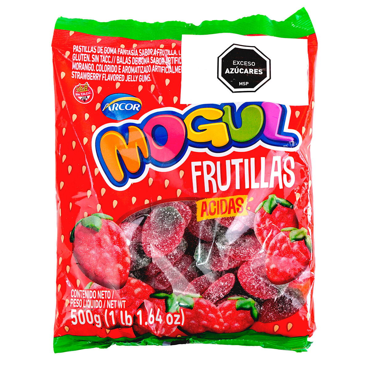 Gelatina Mogul Frutillas Acidas 500g 