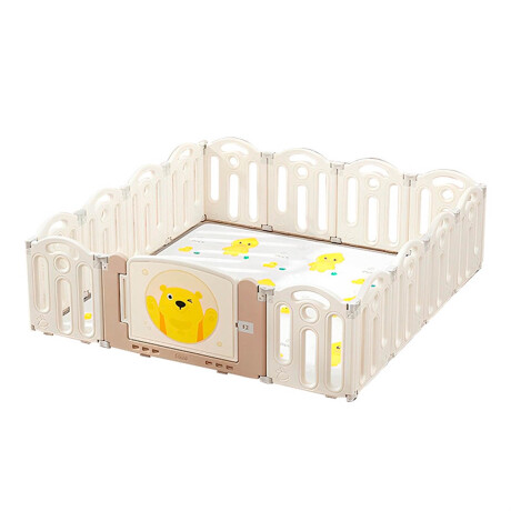 Corral Cerco Pelotero Plegable 1.59x1.59 + Alfombra Beige