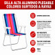 Silla Alta Aluminio Clásica A Rayas NARANJA/AZUL