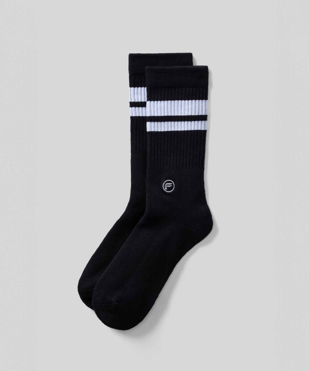 Medias The Everyday Crew Unisex - Black / Classic White Stripe 