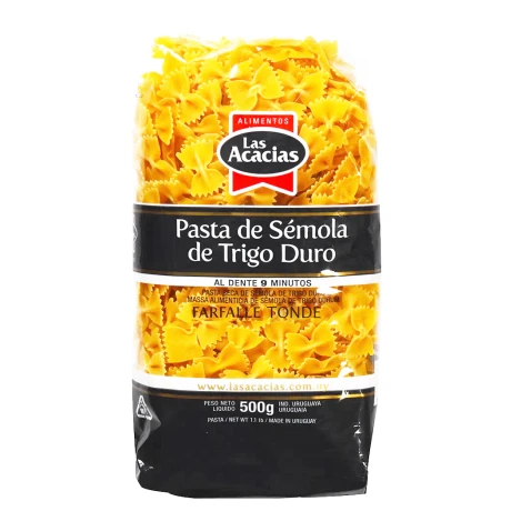 FIDEOS LAS ACACIAS TRIGO DURO FARFALLE 500GR FIDEOS LAS ACACIAS TRIGO DURO FARFALLE 500GR
